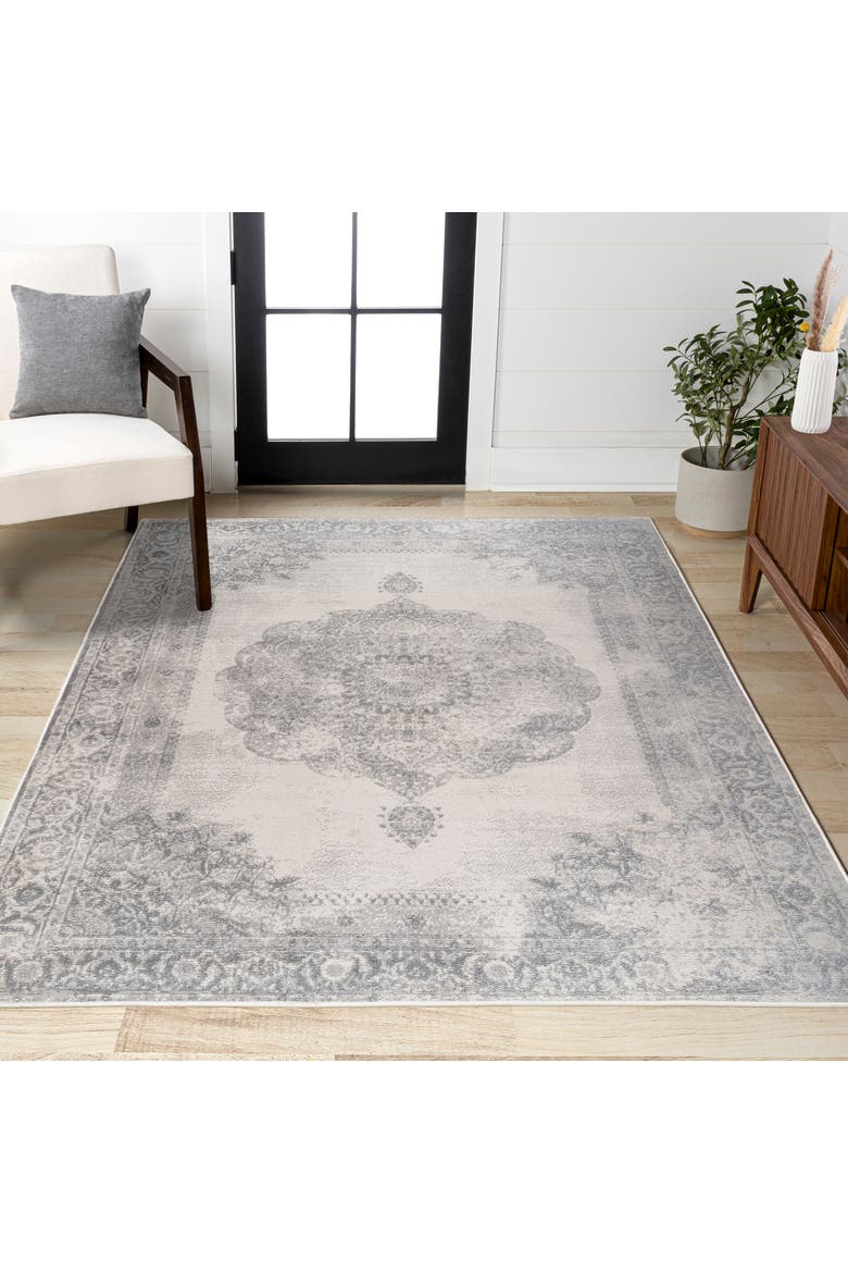 Rosalia Cottage Medallion Area Rug, Alternate, color, Gray/Ivory