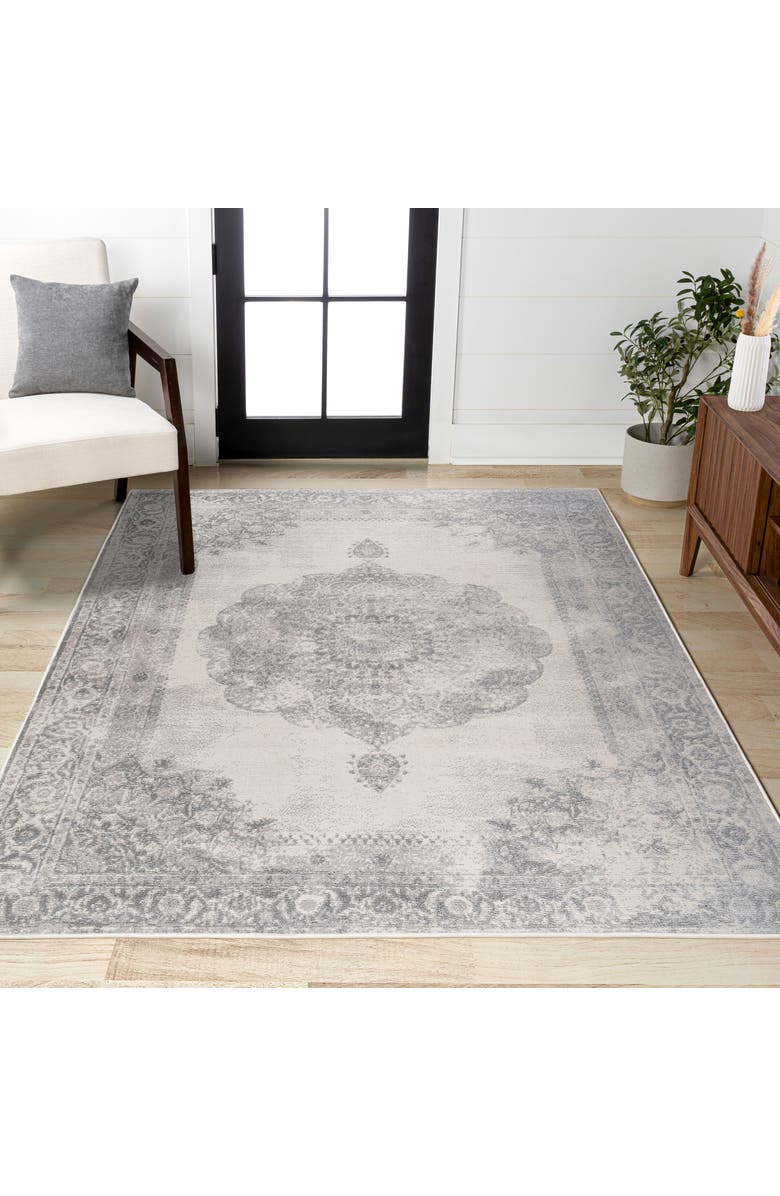 JONATHAN Y Rosalia Cottage Medallion Area Rug, Alternate, color, Gray/Ivory