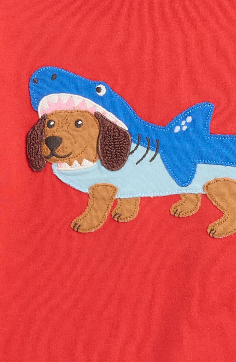 Mini Boden Kids' Dog Shark Appliqué T-Shirt, Alternate, color, 