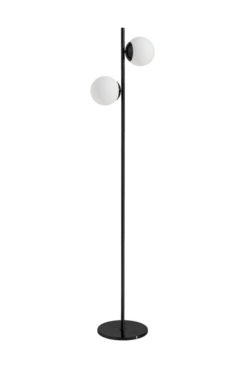 Sphere 65" LED Contemporary Tree Floor Lamp with Frosted Glass Globes, Alternate, color, Classic Black