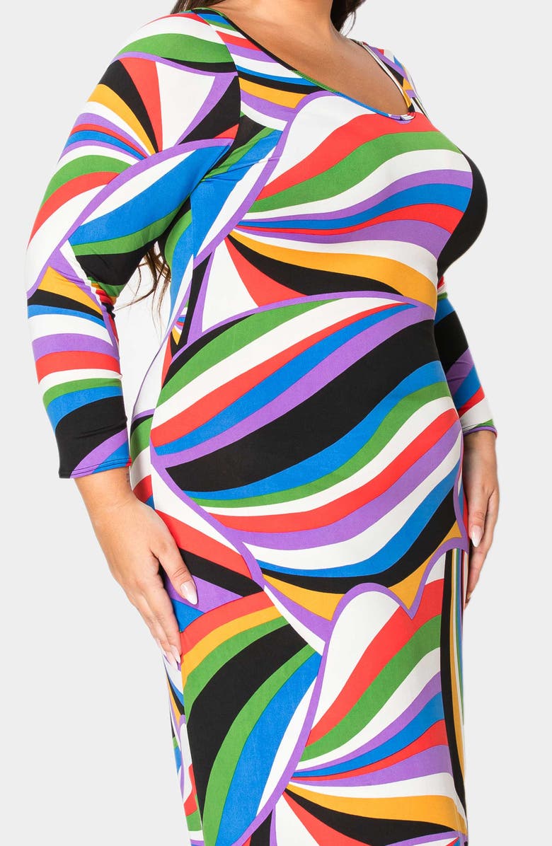 L I V D Ezra Print Long Sleeve Maxi Dress, Alternate, color, Vibrant