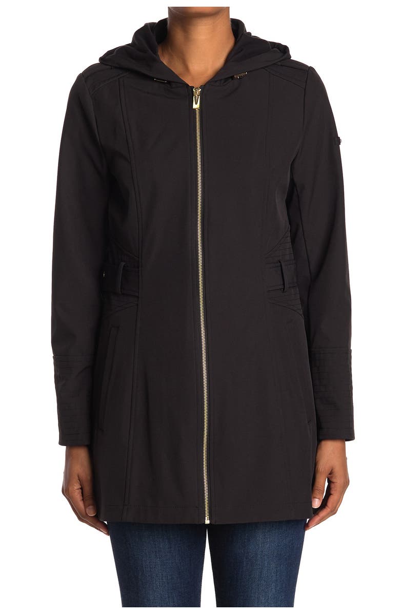 Via Spiga Half-Belt Hooded Soft-Shell Jacket, Alternate, color, 