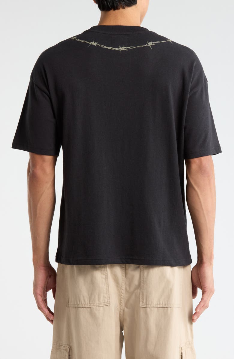 PacSun Barbed Cross Cotton Graphic T-Shirt, Alternate, color, Black