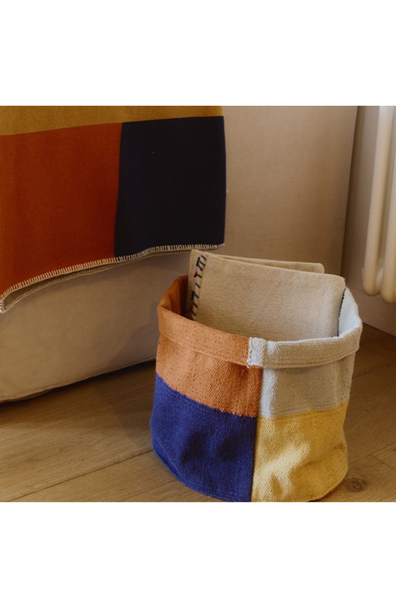 Lorena Canals Basket Color Grid, Alternate, color, Blue , Orange,  Honey, Beige