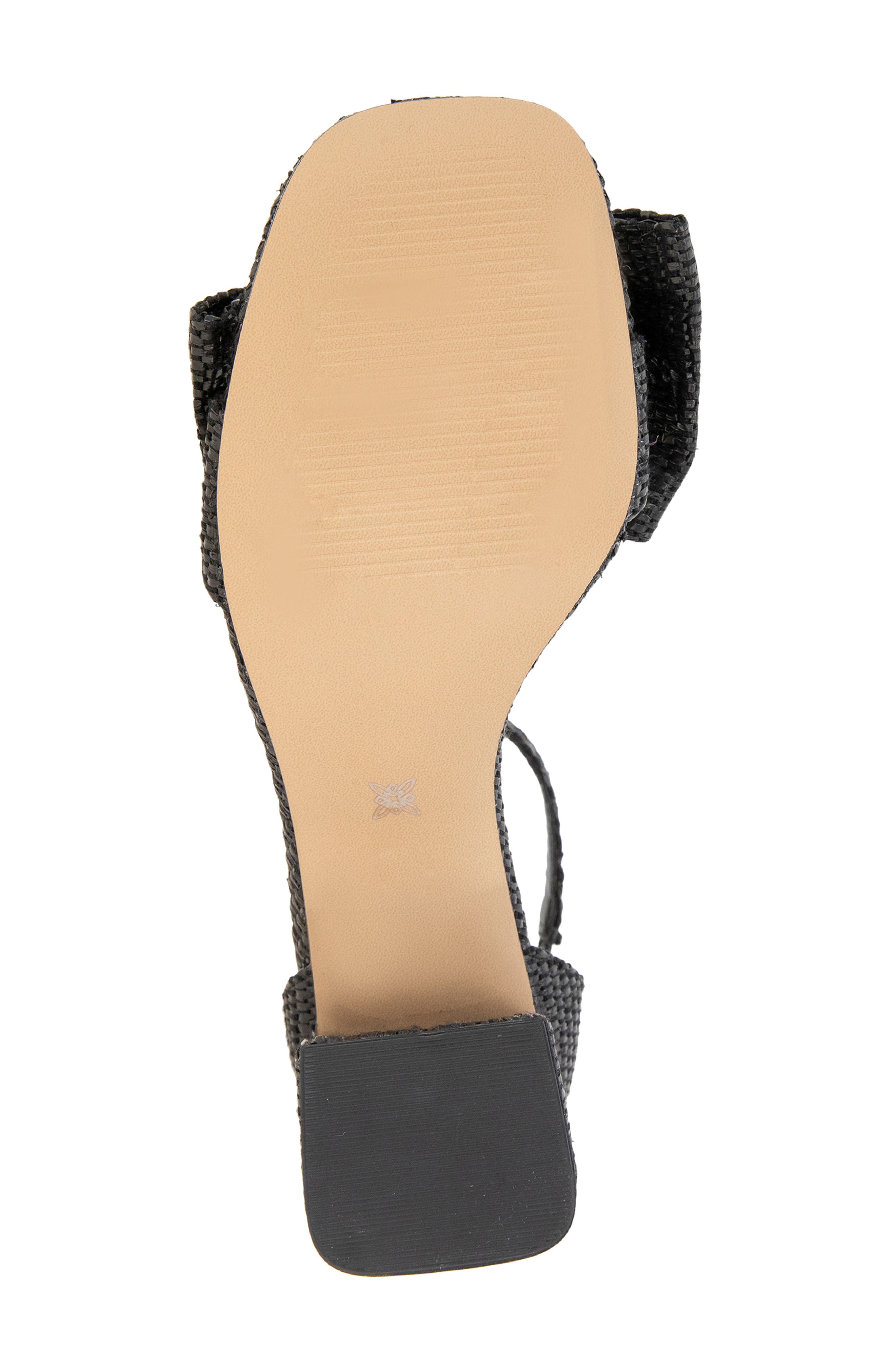 Dappel Ankle Strap Sandal, Alternate, color, BLACK RAFFIA