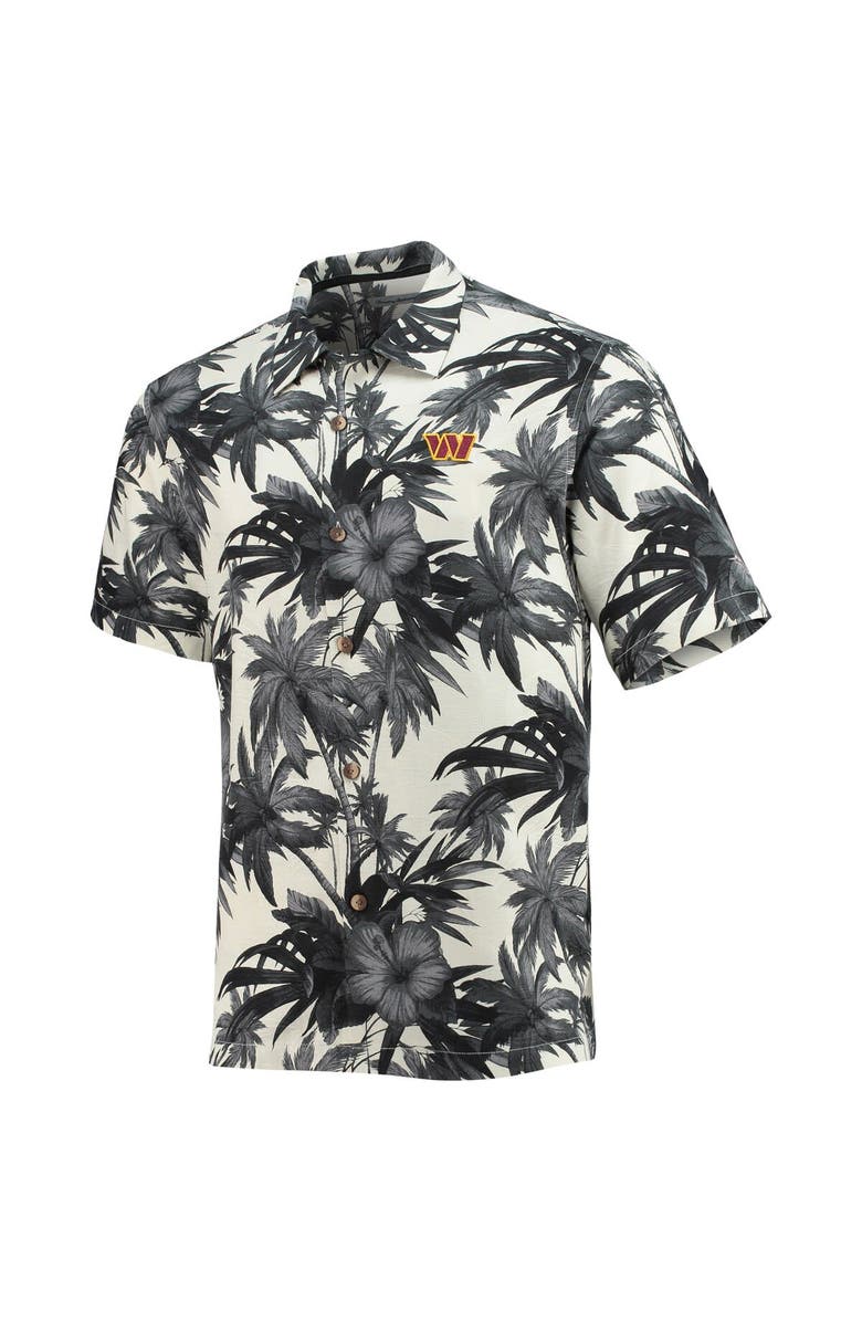 Tommy Bahama Men's Tommy Bahama Black/Gray Washington Commanders Sport Harbor Island Hibiscus Camp Button-Up Shirt, Alternate, color,