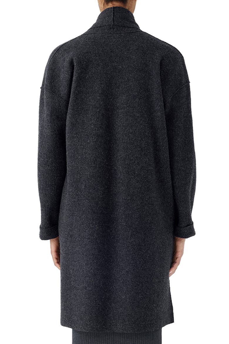 Shawl Collar Wool Coat, Alternate, color, CHARCOAL