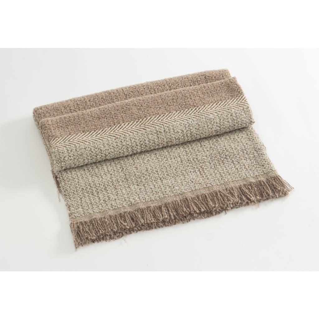 Allpa Handwoven Boucle Alpaca Throw In Brown