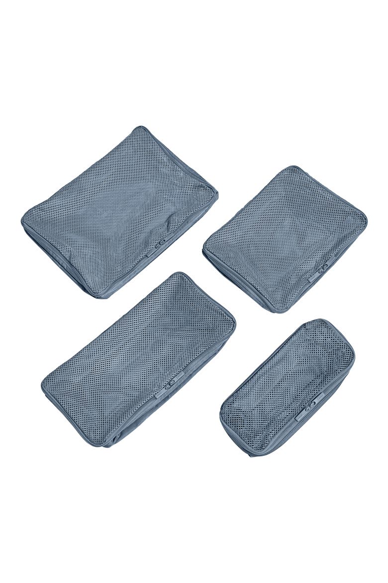 The Insider Set of 4 Assorted Packing Cubes, Main, color, COAST BLUE