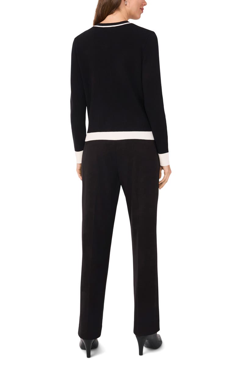 Halogen<sup>®</sup> Contrast Trim Cardigan, Alternate, color, Rich Black