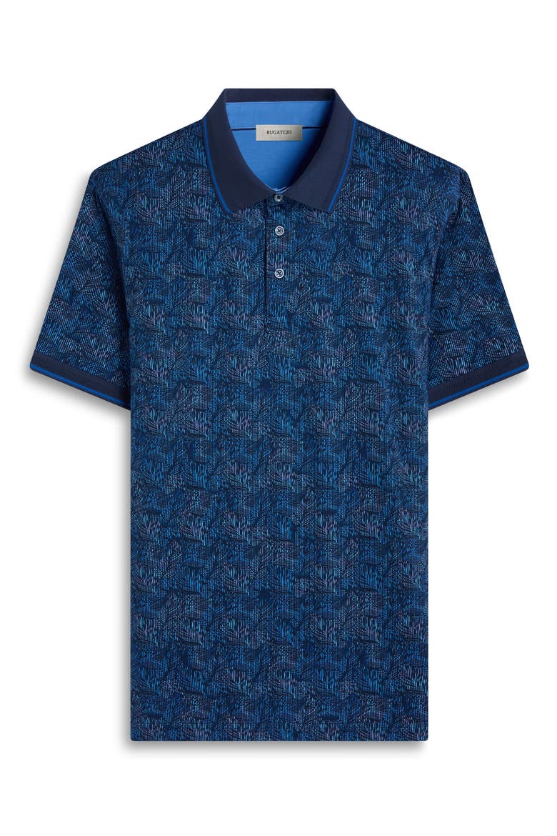 Vance OoohCotton® Leaf Print Polo, Alternate, color, NAVY