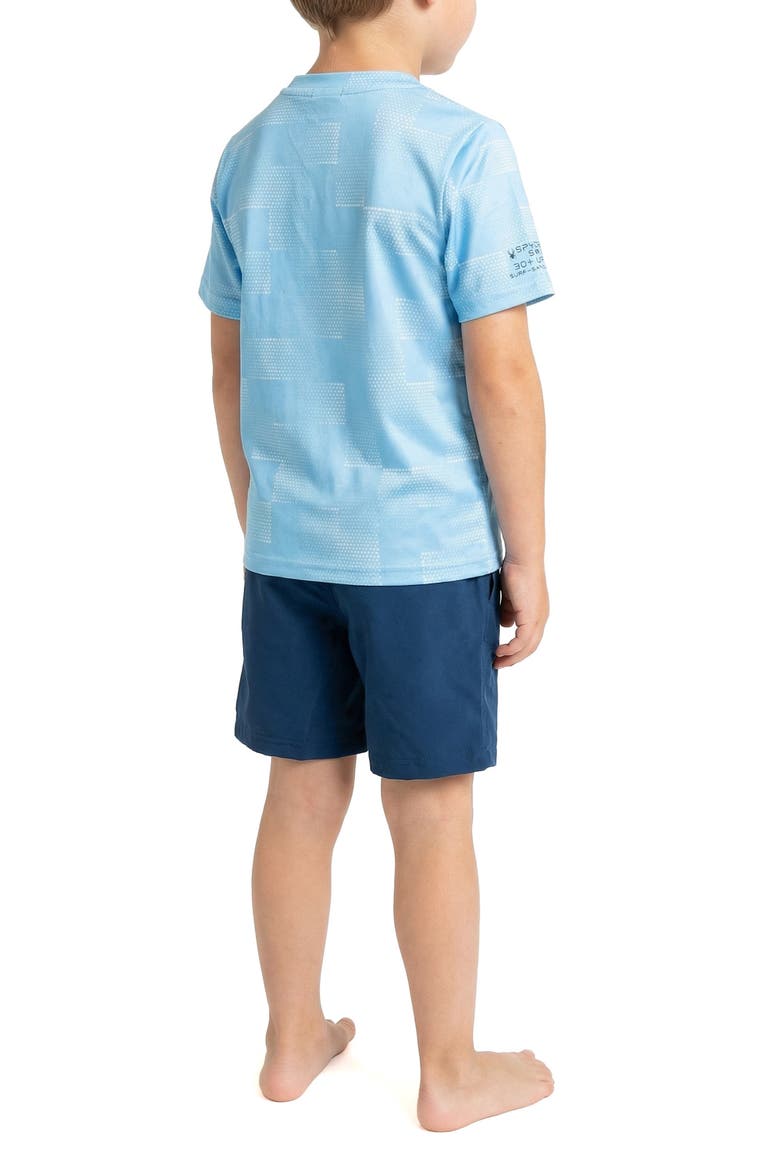 Kids' Rashguard Top & Swim Trunks Set, Alternate, color, ABYSS