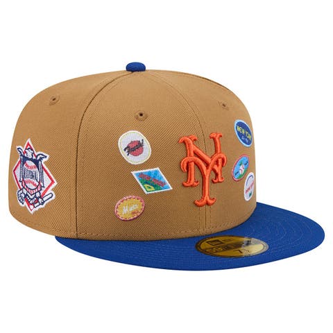 Men's New Era Tan New York Mets Fruit Sticker 59FIFTY Fitted Hat