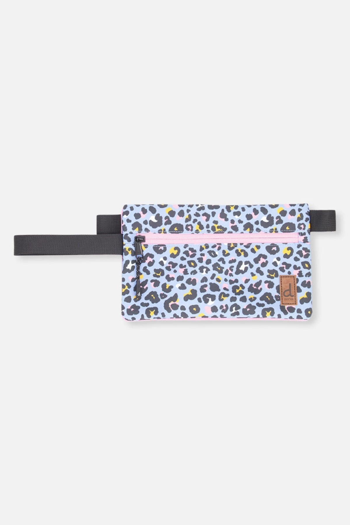 Deux par Deux Leopard Charming Functional Compact Pencil Case, Main, color, Blue Leopard Print