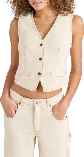売れ筋商品|||スティーブ マデン カットソー トップス レディース Women's Selene Cotton Denim Vest Dark Indigo Steve Madden Selene Denim Vest | Nordstrom