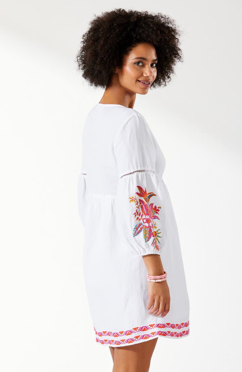 Tommy Bahama St. Lucia Tropical Long Sleeve Embroidered Cover-Up Dress, Alternate, color, 