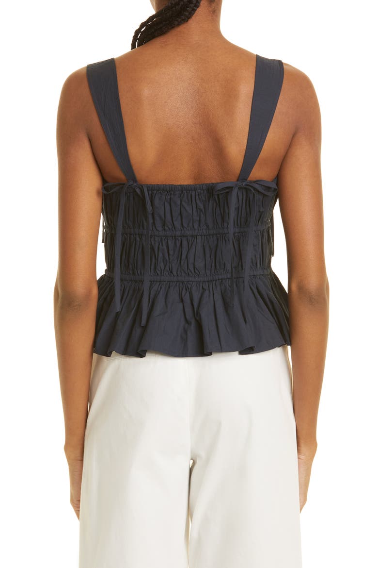 Lulu Bow Front Cotton Peplum Tank, Alternate, color, SALUTE