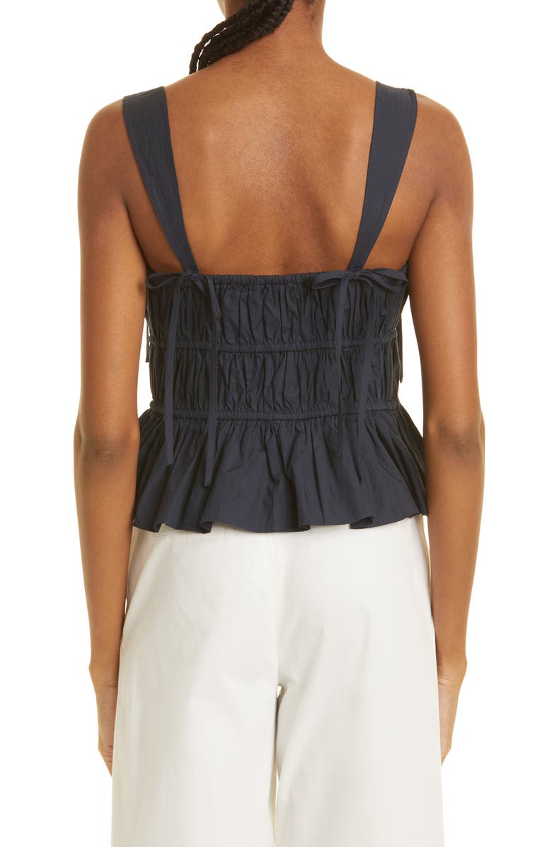Ulla Johnson Lulu Bow Front Cotton Peplum Tank, Alternate, color, 