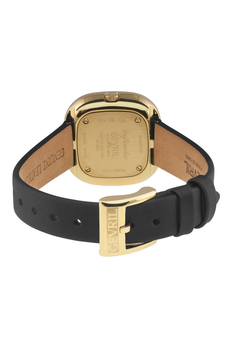 Infinita Swiss Quartz Leather Strap Watch, 30mm, Alternate, color, BLACK