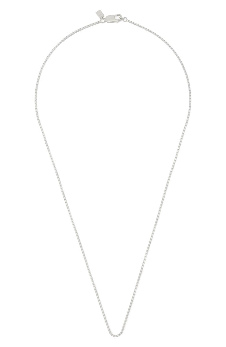 AllSaints Leor Slim Chain Necklace, Alternate, color, Warm Silver