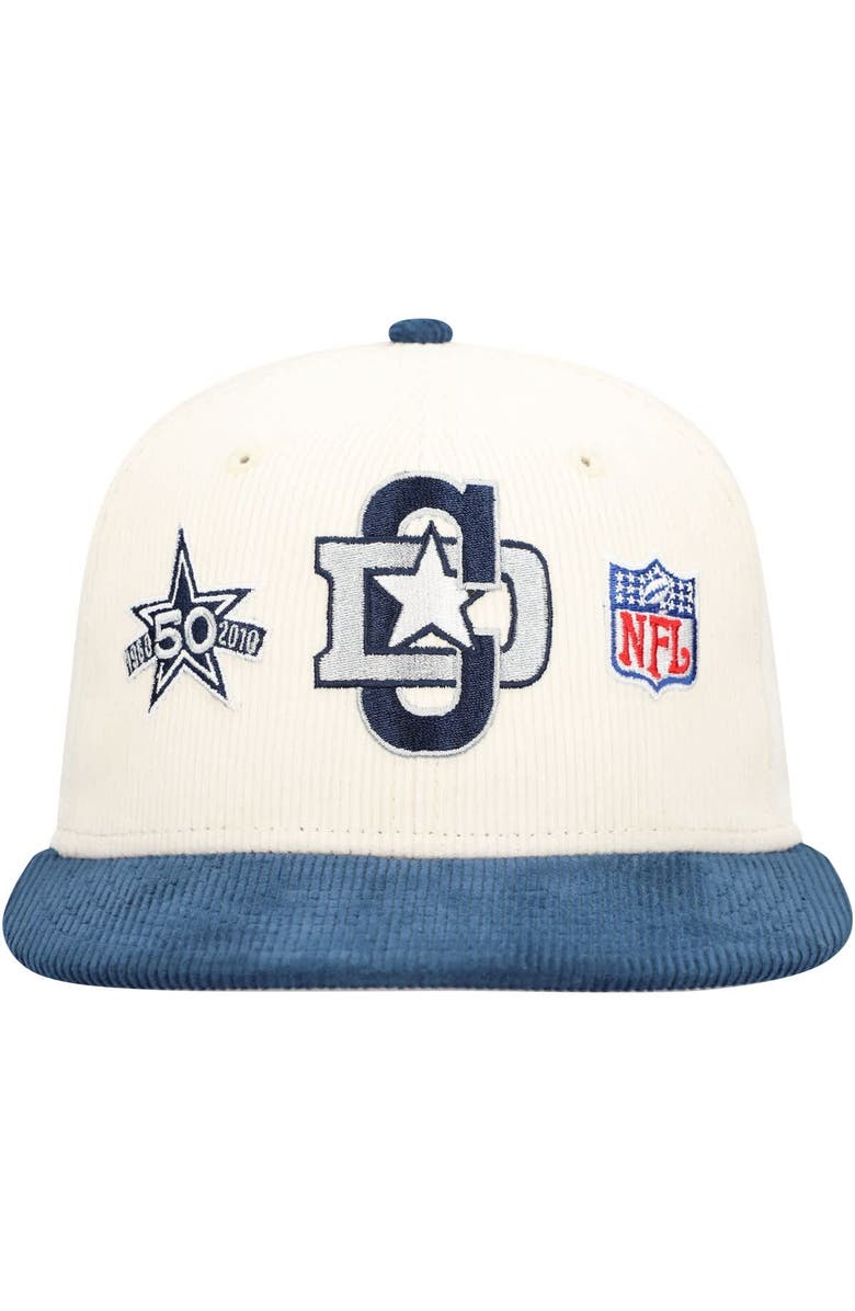 New Era Men's New Era Cream/Navy Dallas Cowboys Corduroy 59FIFTY Fitted Hat, Alternate, color,