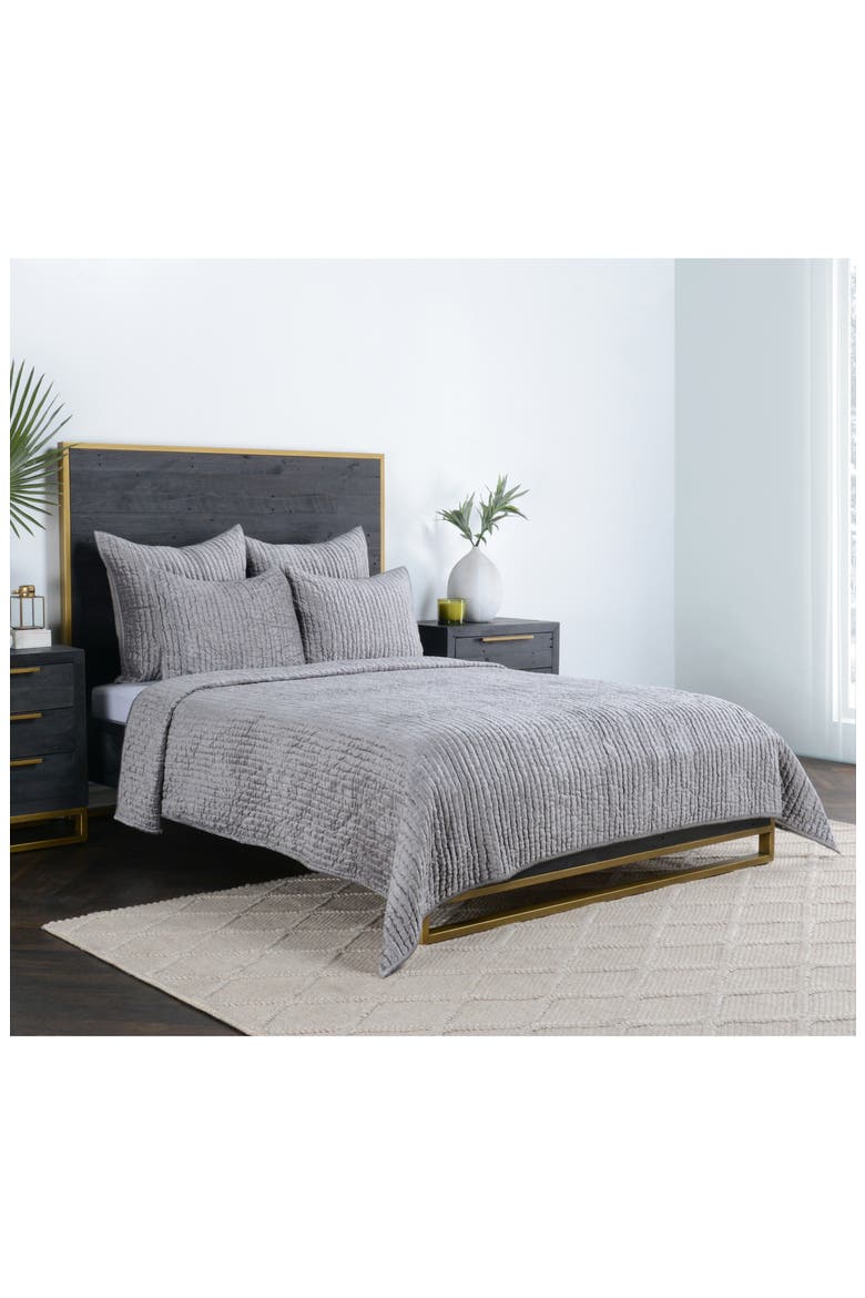 Bari Velvet Quilt, Main, color, GRAY