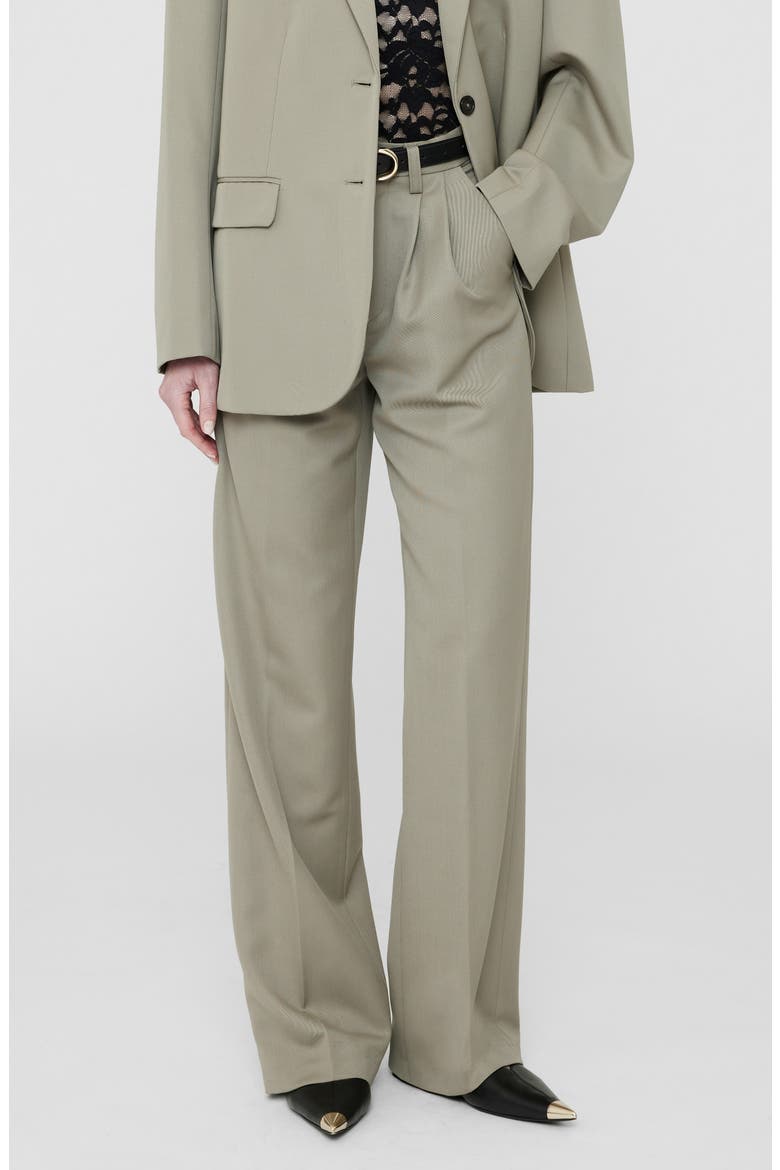 Carrie Wool Wide Leg Pants, Main, color, GREEN KHAKI
