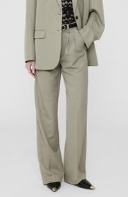 ANINE BING Carrie Wool Wide Leg Pants