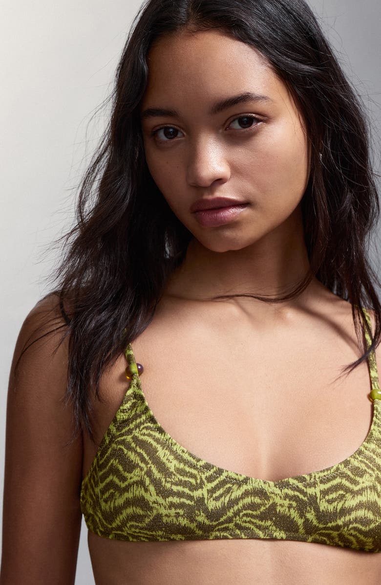 MANGO TEEN Zebra Metallic Two-Piece Swimsuit, Alternate, color, 