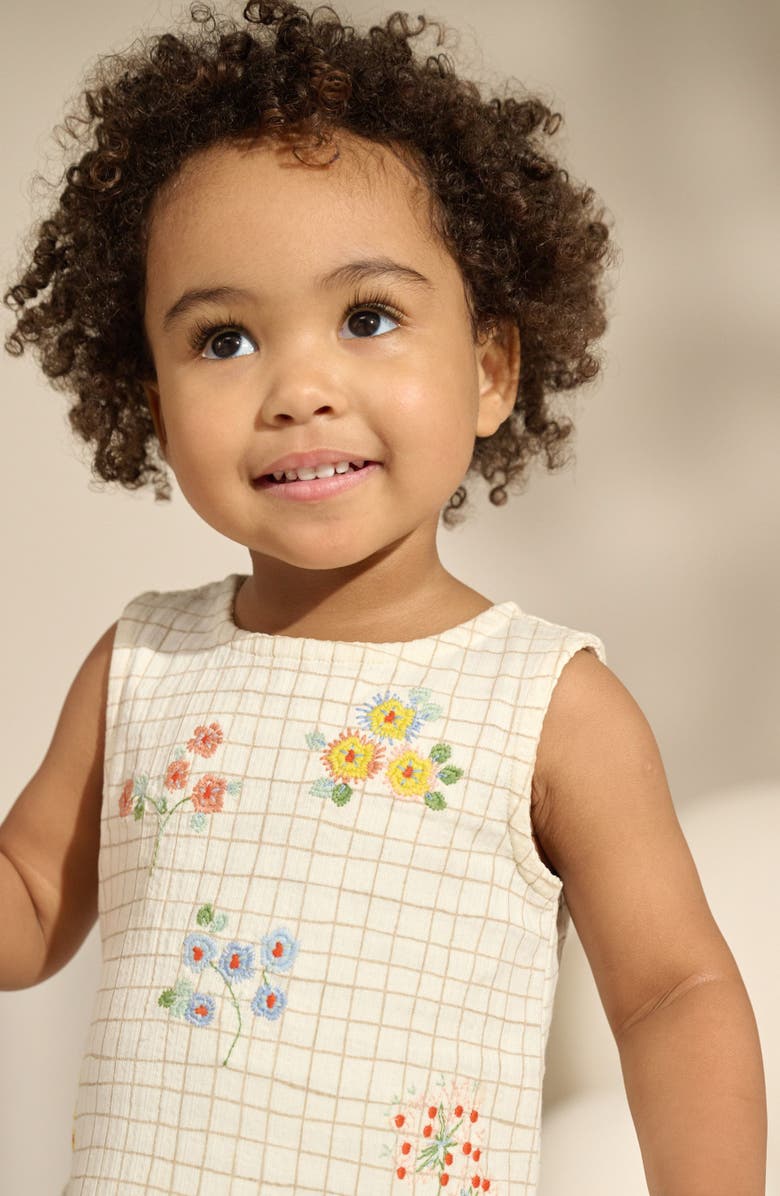 NEXT Kids' Sleeveless Peplum Top & Shorts Set, Alternate, color, Cream