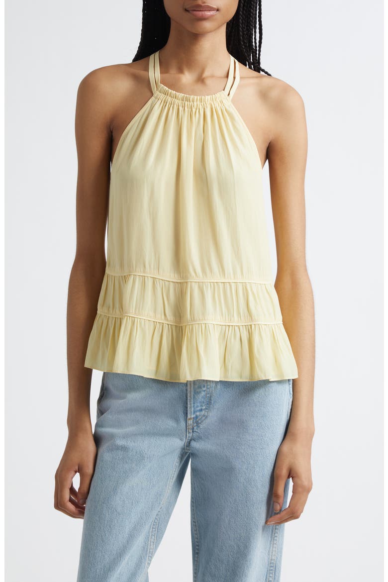 Dana Tiered Sleeveless Top, Main, color, BUTTER