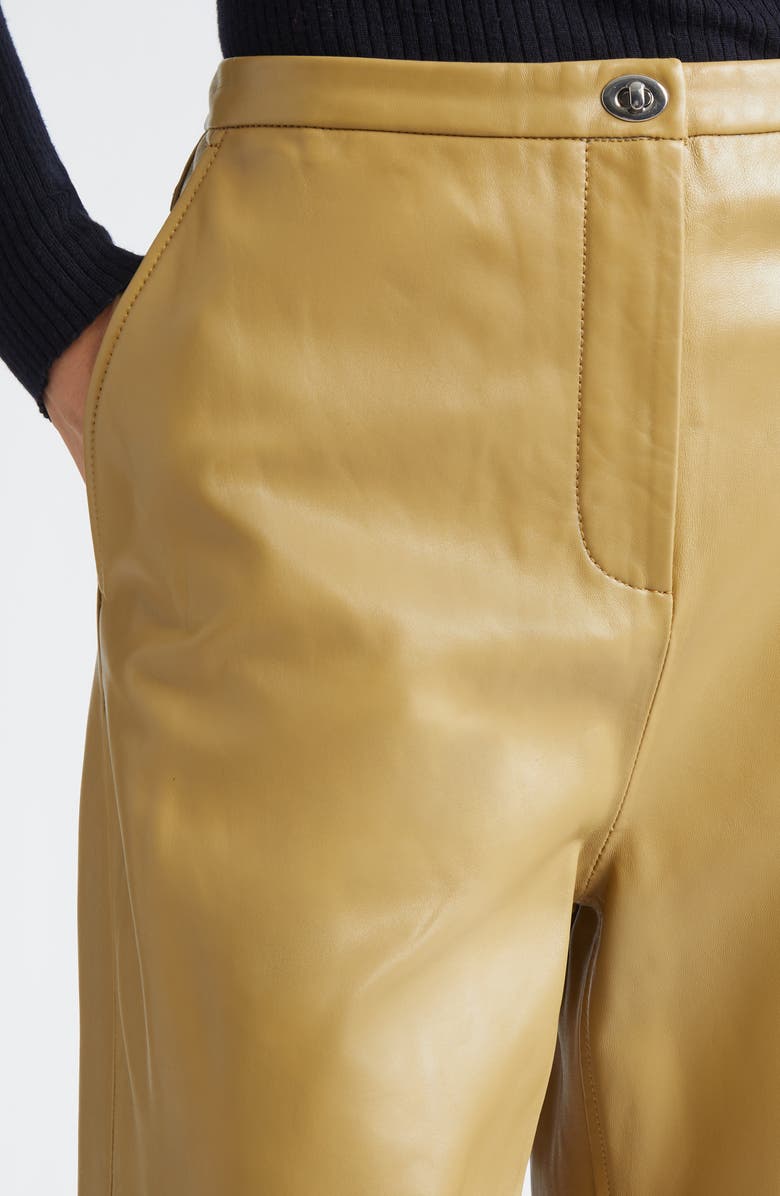 Stand Studio Rowena Wide Leg Leather Trousers, Alternate, color, Olive