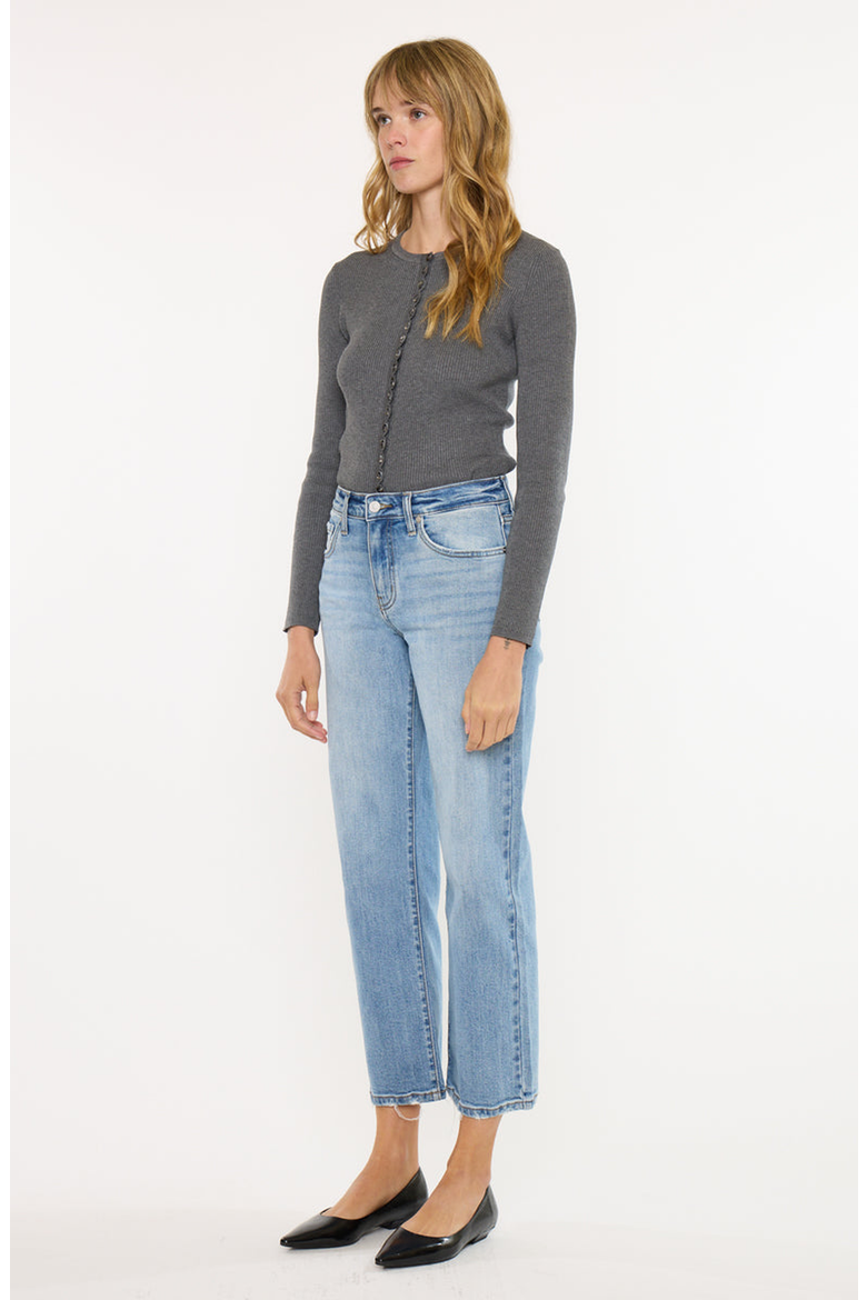 Melissa High Rise Slim Wide Leg Jeans, Alternate, color, Light Wash