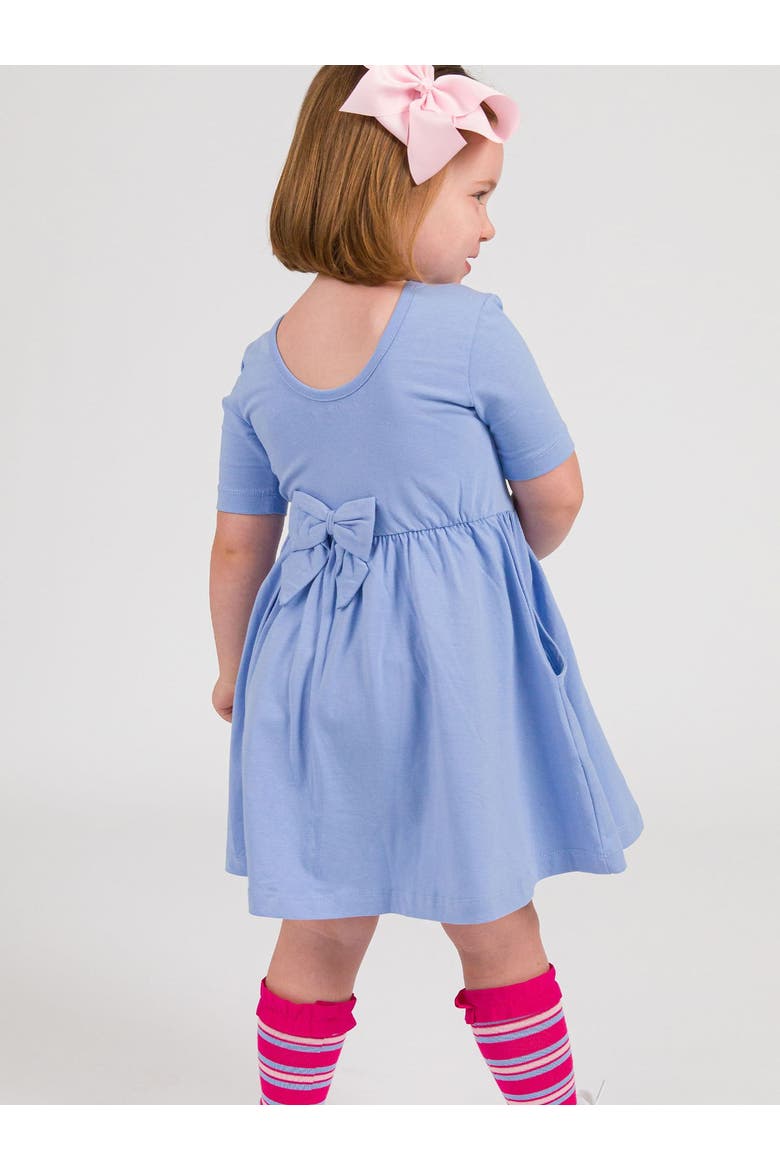 Knit Short Sleeve Twirl Dress, Alternate, color, Periwinkle Blue