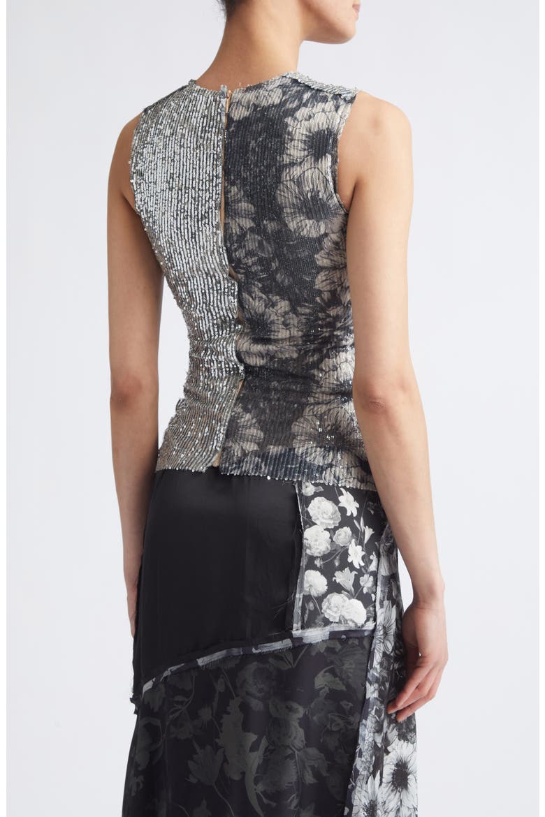 Sequin Floral Print Sleeveless Top, Alternate, color, MULTICOLOR VARIANT