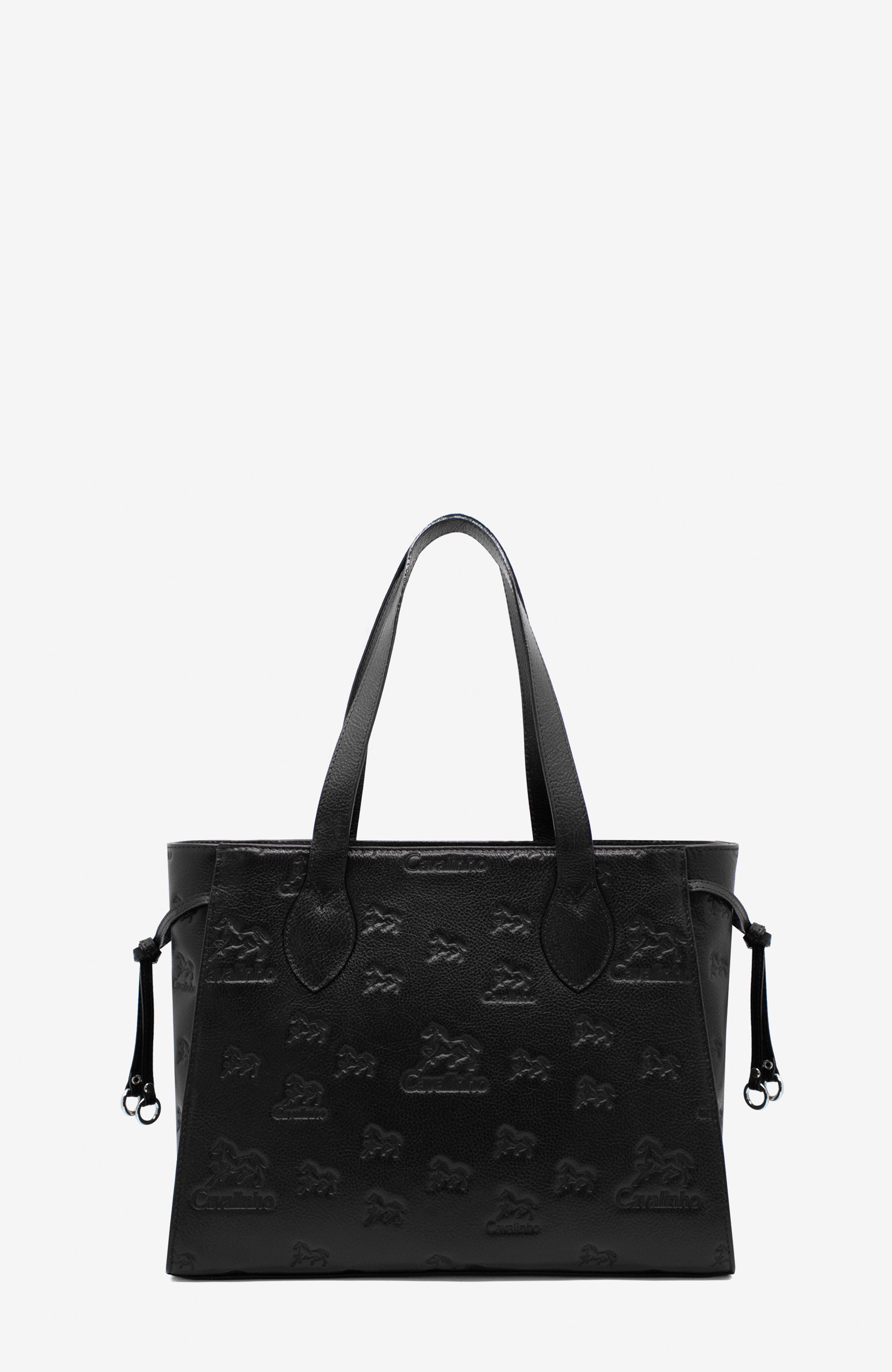 Cavalo Lusitano 410 Embossed Leather Tote Bag, Alternate, color, Black