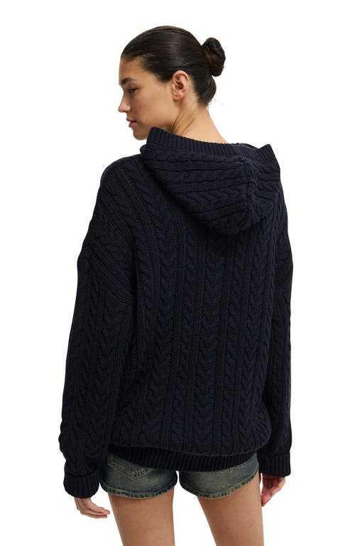 Cotton On Oversized Cable Hoody In Black