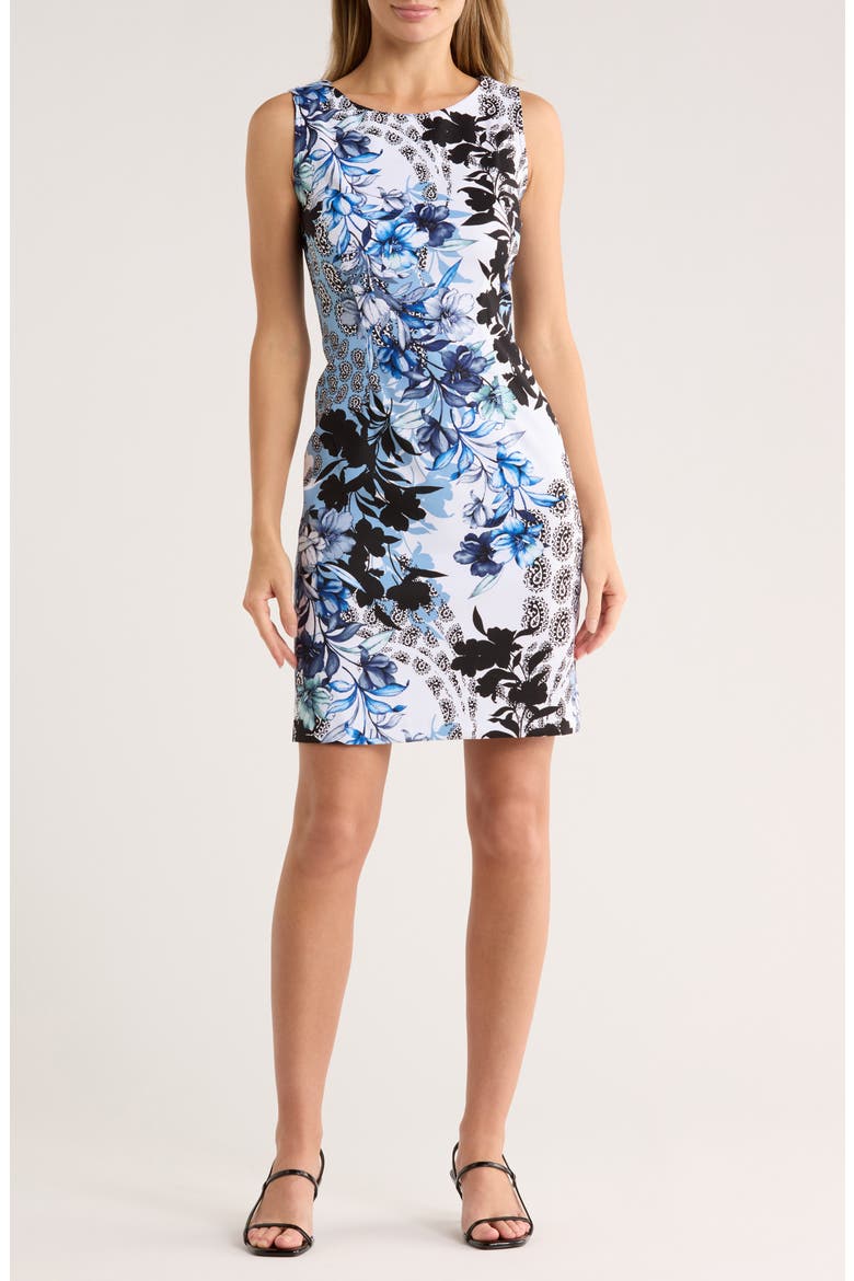 Twill Sheath Dress, Main, color, BLUE