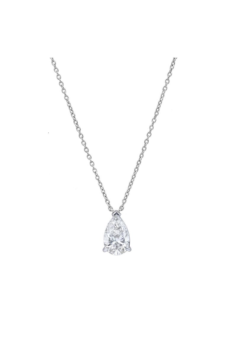 Pear Perfection 14K Gold Lab Grown Diamond Necklace - 1.50 ct, Main, color, 14K White Gold