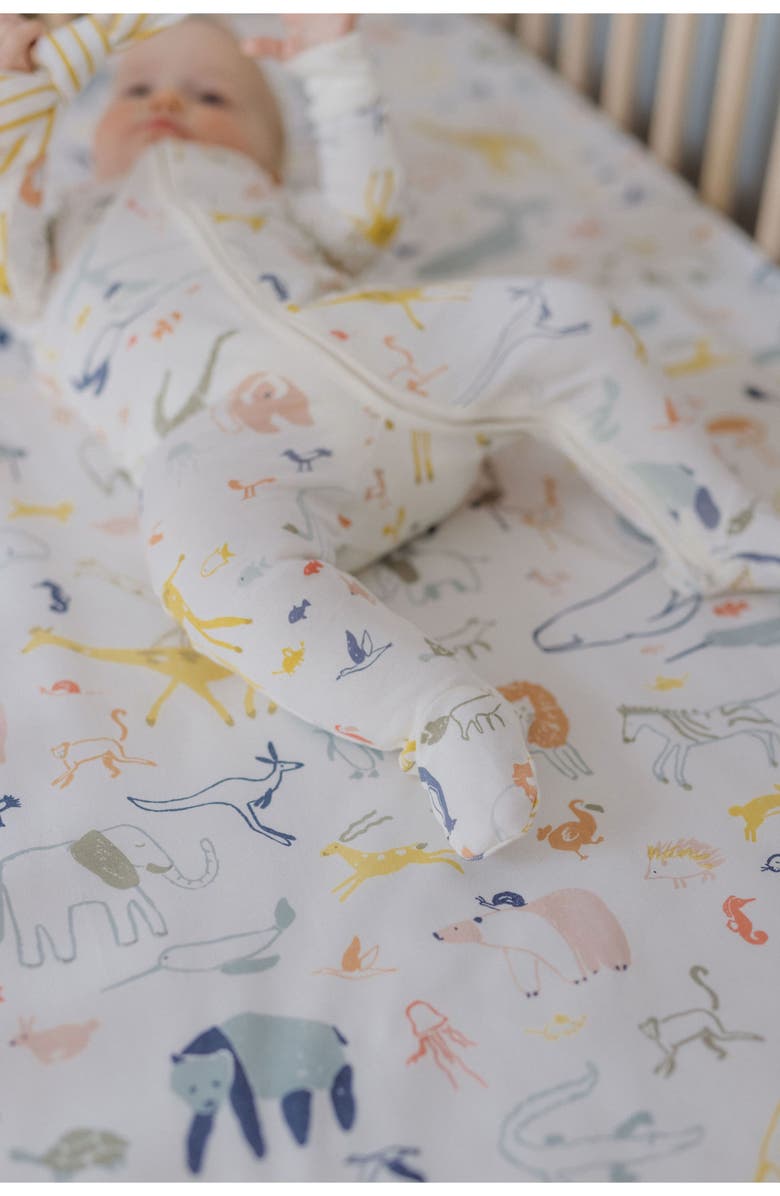 Pehr Into the Wild Organic Cotton Crib Sheet, Alternate, color, Into The Wild