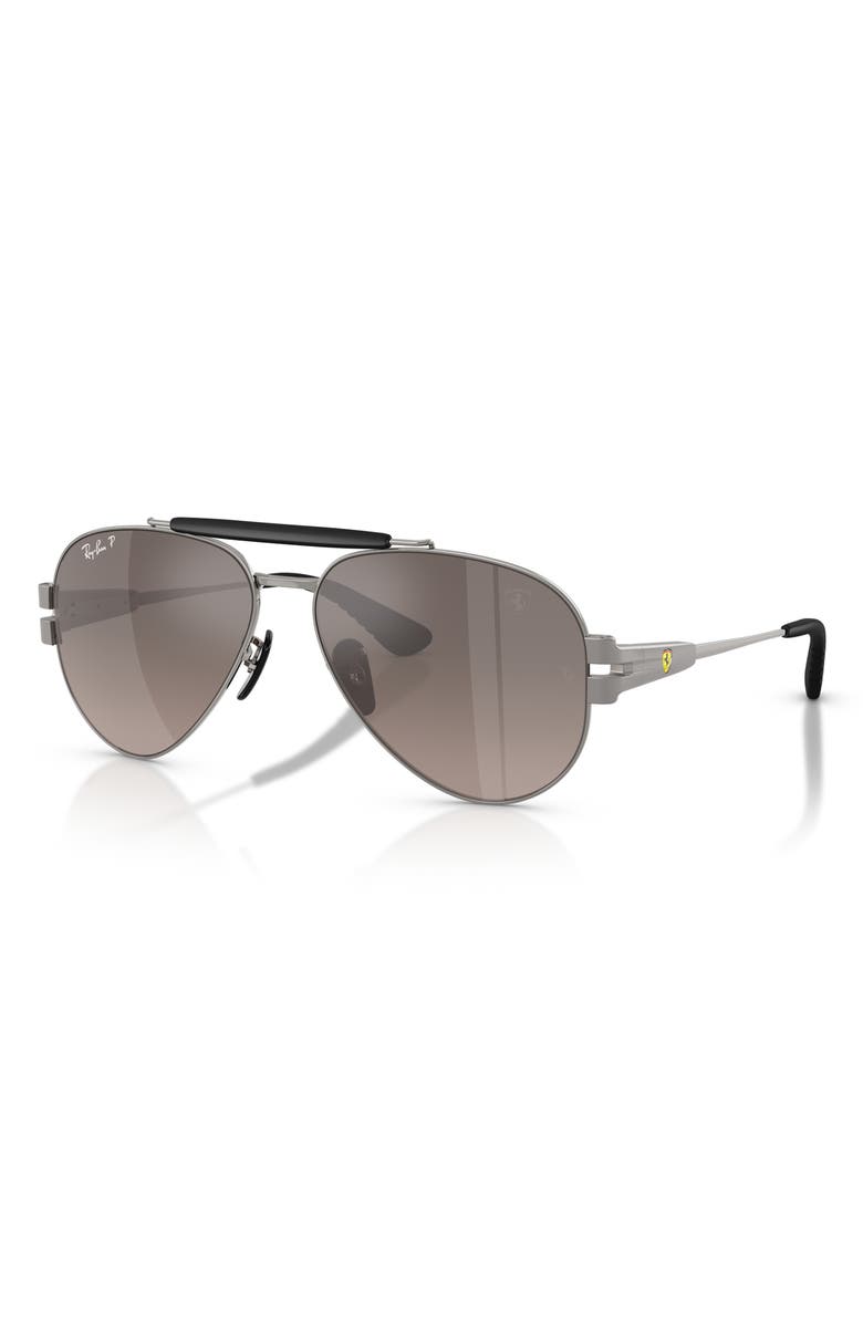 Ray-Ban x Ferrari 58mm Polarized Phantos Sunglasses, Alternate, color, Gunmetal / Grey Gradient Polar