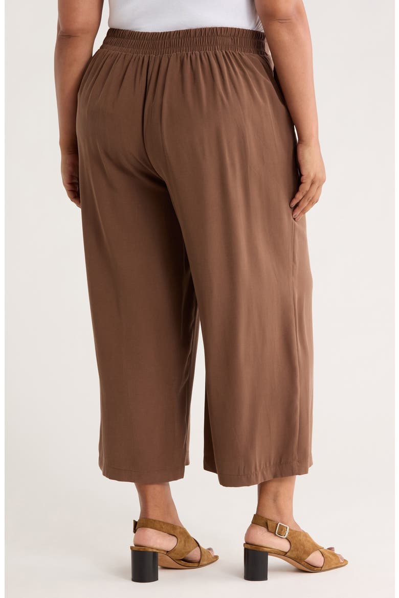 Brushed Twill Crop Wide Leg Pants, Alternate, color, ACORN