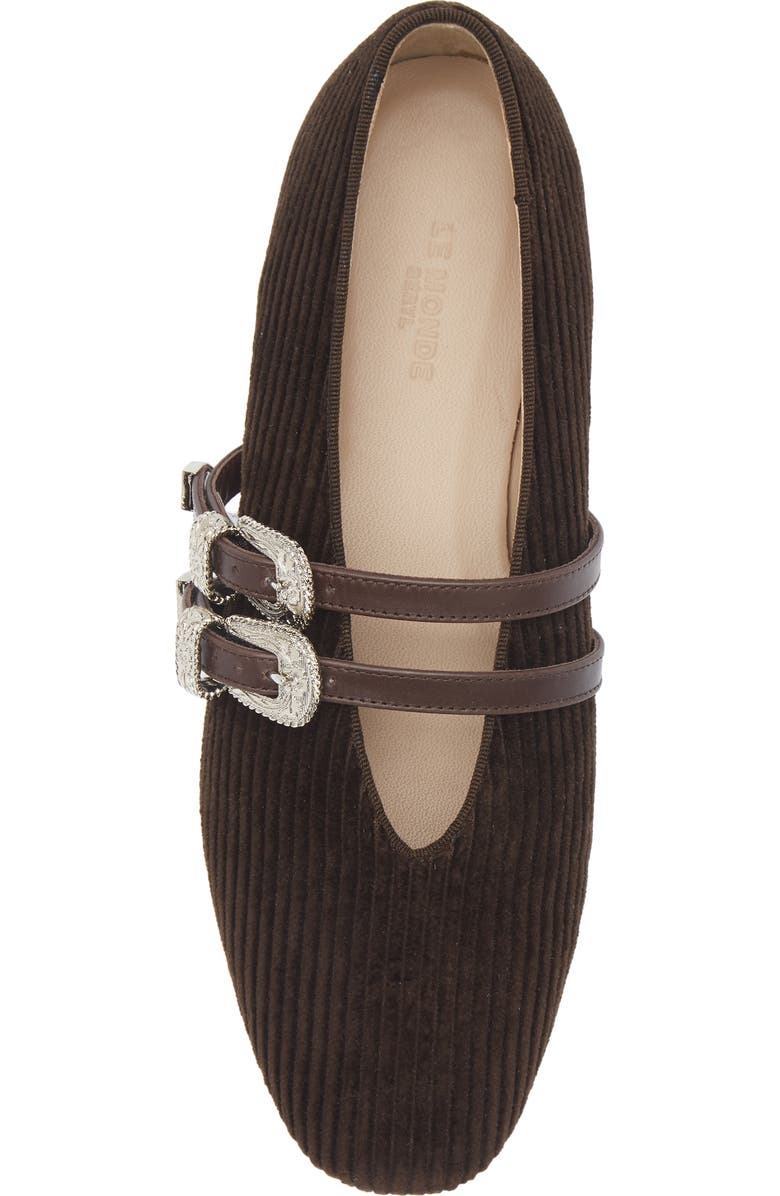 Le Monde Beryl Claudia Corduroy Mary Jane Flat, Alternate, color, Chocolate