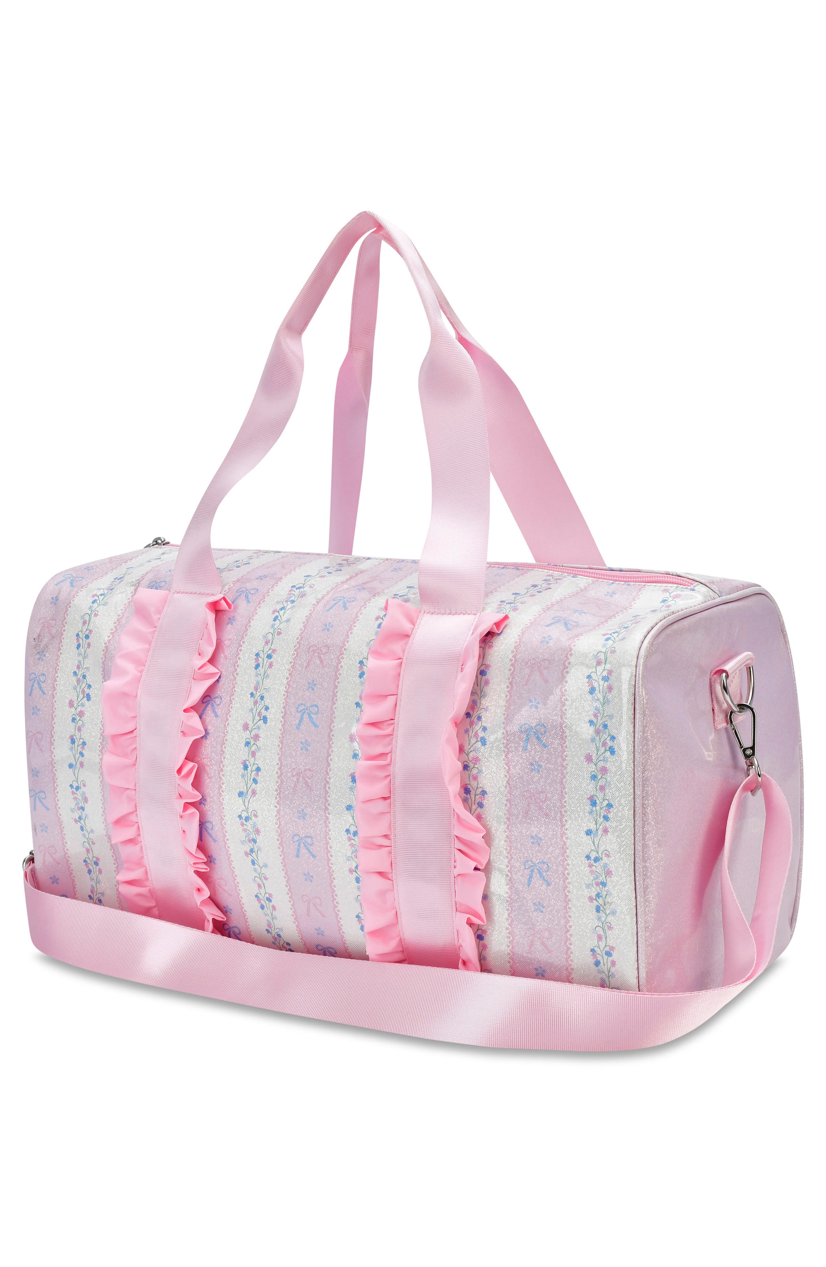 Iscream Kids' Floral Stripes Duffle Bag, Alternate, color, Pink Multi