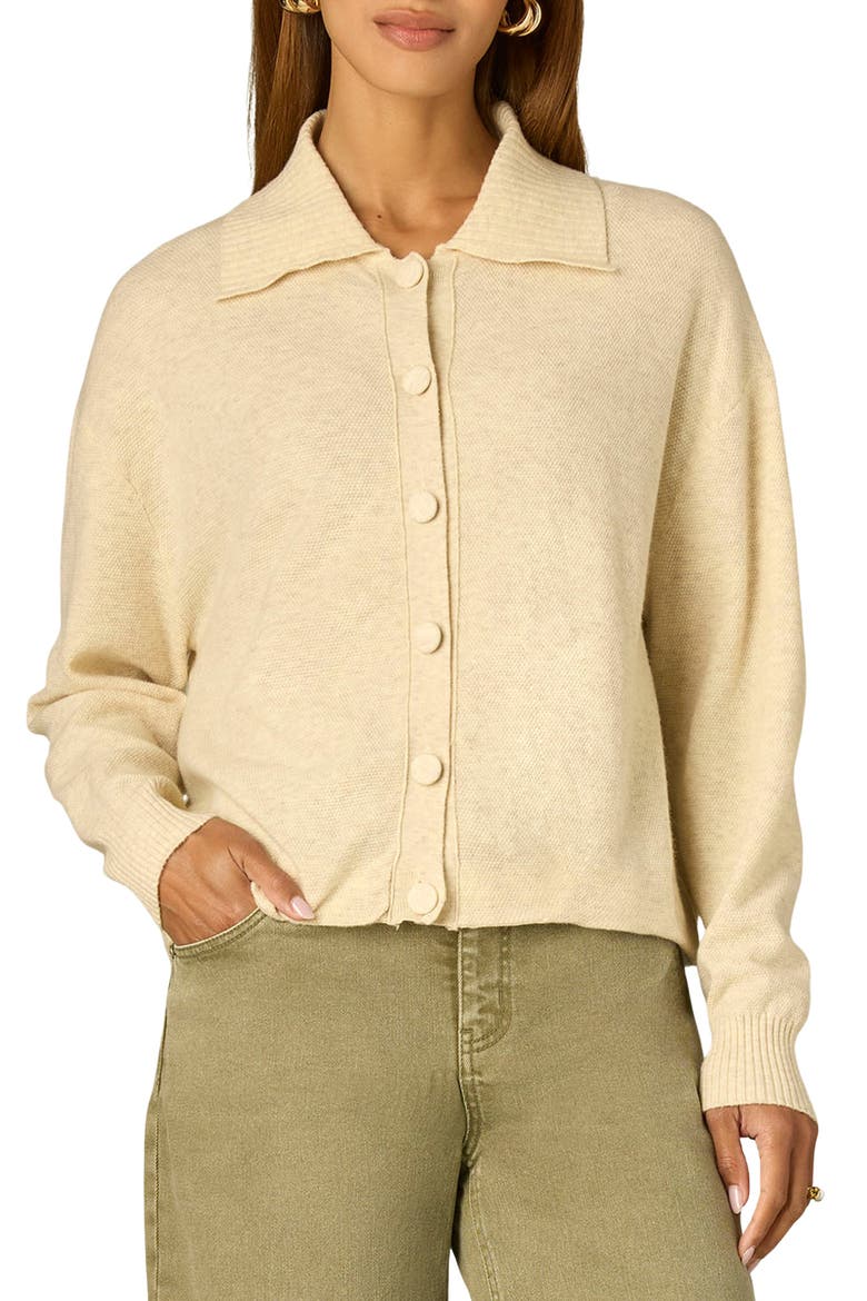 Collared Snap Front Cardigan, Main, color, CREAM