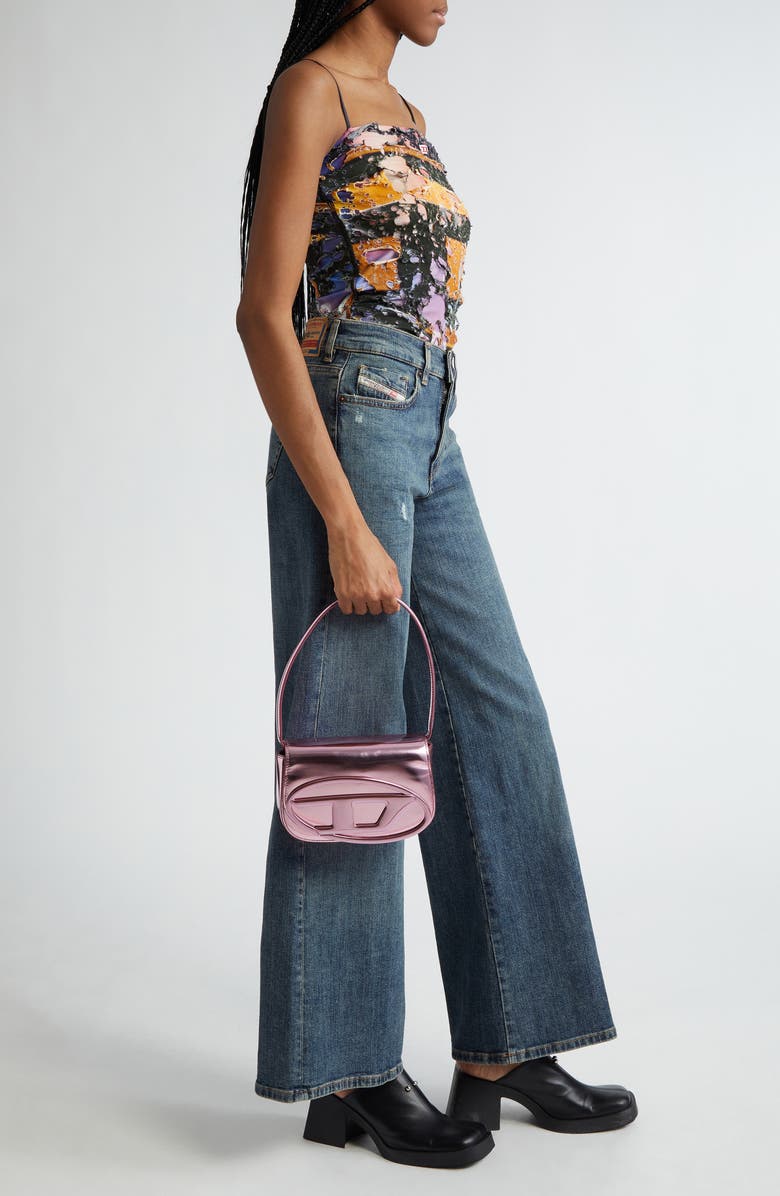 DIESEL<sup>®</sup> 1Dr Logo Metallic Leather Handbag, Alternate, color,