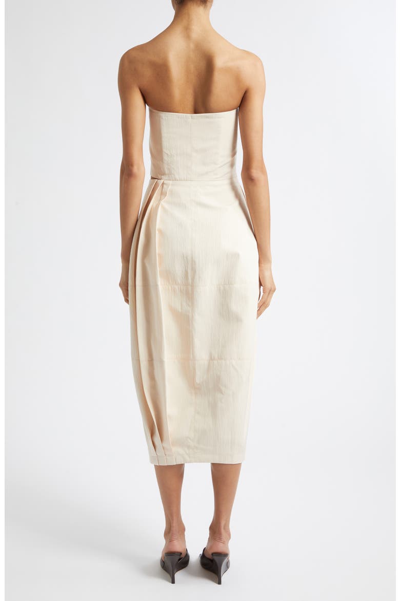 Senita Strapless Midi Dress, Alternate, color, BEIGE