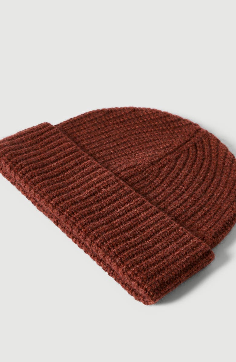 Brunello Cucinelli Cashmere English rib knit beanie, Alternate, color, Firebrick