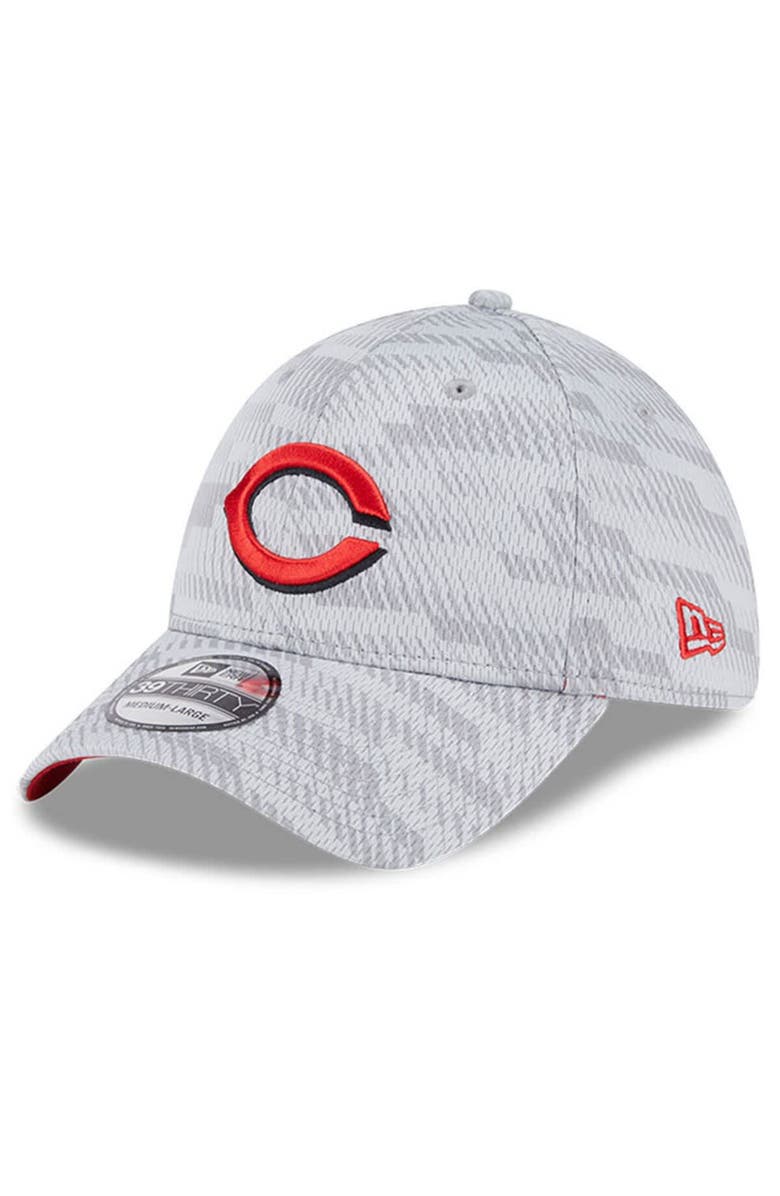 New Era Men's New Era Gray Cincinnati Reds 2025 MLB Clubhouse 39THIRTY Flex Hat, Alternate, color,