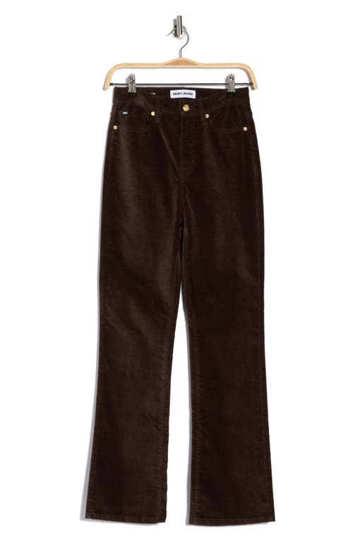 Dkny Jeans Cord High Waist Bootcut Jeans In Brown